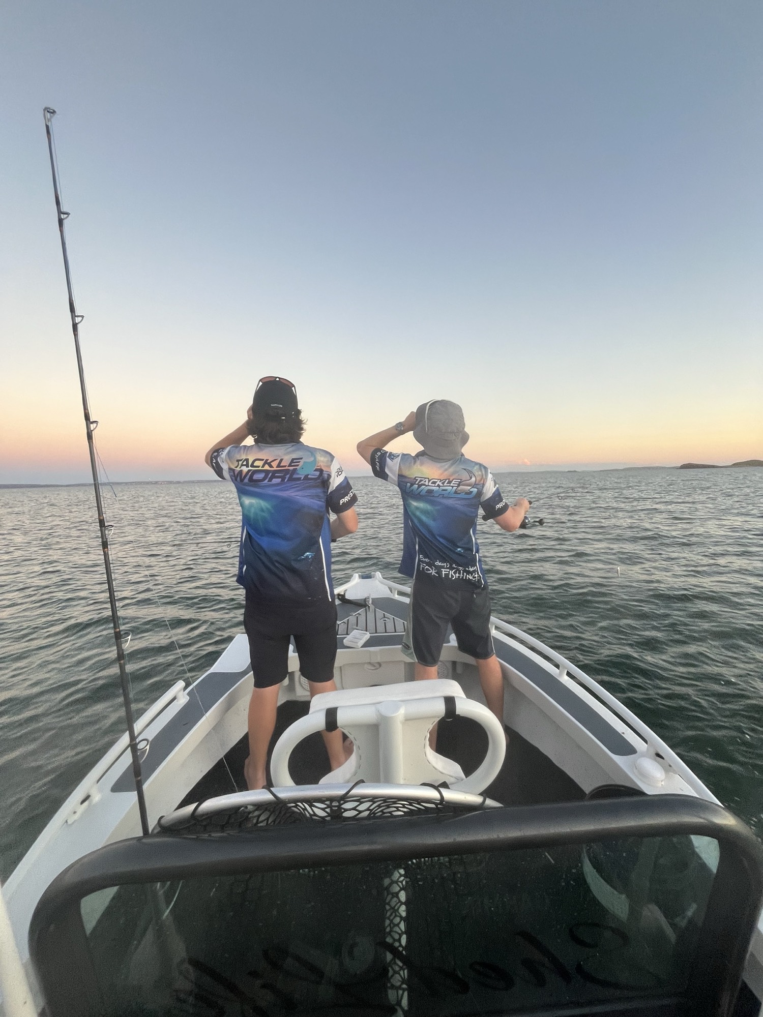 The BRB founders on the boat at dusk